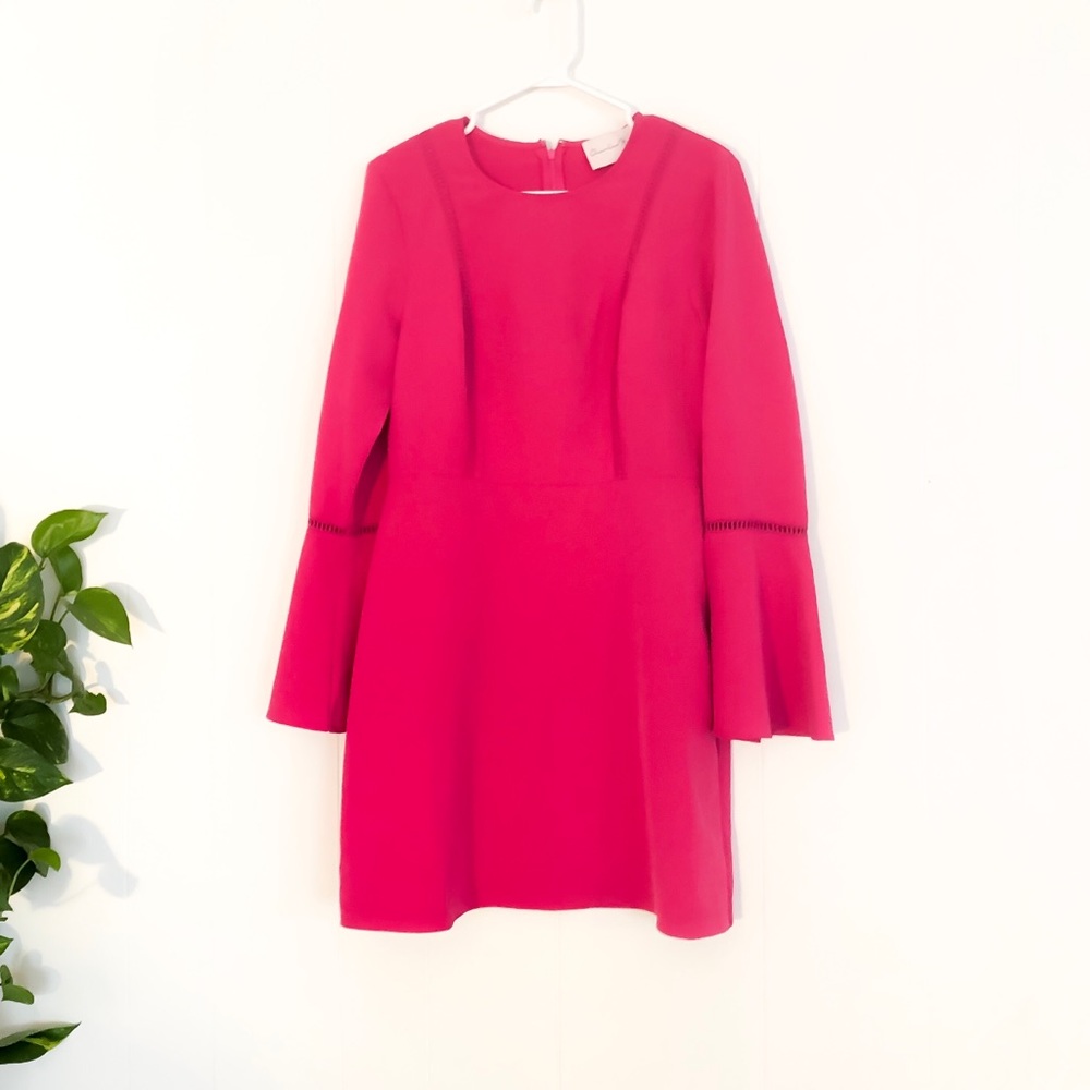 Charles Henry | LongSleeve Pink Bell Sleeve Dress